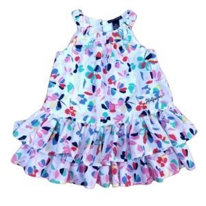 3/$15 Tommy Hilfiger white floral ruffle sleeveless dress 24 months